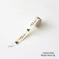 Ruban de Noël beige avec texte Merry Christmas et motif sapin vert, largeur 1,5cm - 1.5cm Sapin de Noël Crème (2m)