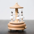 Mechanical wooden music box featuring three white hand-painted ballet dancers in motion - Dancing Figure (1508)