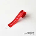 2,5cm rotes Merry Christmas Geschenkband mit Fransen und Schneeflocken für Weihnachten - 2.5cm Rote Schneeflocke (2m)