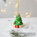 Christmas tree shaped painted glass ornament with gold glitter lines and red baubles - Christmas Tree