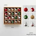 20-piece assorted 2.5cm Christmas glass ornaments in red green and gold finish - Mixed Color Snowflake Snowman