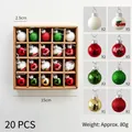 20-piece 2.5cm Christmas glass ball ornaments set in red, green, and gold finish - Colorful NOEL Car