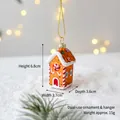 Gingerbread house Christmas tree ornament with snowy details and red candy swirls, 6.8cm height - Bronze House