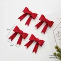 Set di quattro fiocchi natalizi in velluto rosso per decorazioni fai-da-te e albero - Fiocco rosso