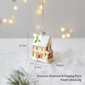 Miniature glass Christmas snow house ornament with snowy roof details, size 6.7x4.7cm - White House