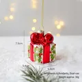 Christmas gift box glass ornament with red and green glitter for tree decoration - Gift Box