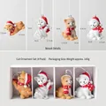 Mini Weihnachtsanhänger-Set aus Harz mit Hunden und Katzen in einer Geschenkbox - Katze-Stil