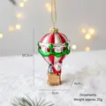 Christmas hot air balloon ornament with Santa Claus and red stripes, 10.2cm tall - Hot Air Balloon