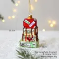 Christmas vintage suitcase glass ornament with city names like New York for tree decor - Gift Tower