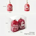 Campana di Natale rossa con motivi di renne e fiocchi in scatola regalo trasparente - Renna con stampa a lettere