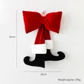 50cm Christmas velvet red bow with elf boots decoration for holiday trees - 50cm with Black Feet Style / Red
