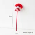 Decoración de sombrero de elfo navideño con rayas rojas y blancas y cascabel - Gorro de elfo rojo y blanco