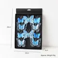 Set di 10 decorazioni natalizie a farfalla blu con glitter in confezione regalo - 10 Pezzi/Scatola / Blu