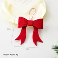 Fiocco natalizio in feltro rosso con corda intrecciata per decorazione albero - Fiocco-A (Stile Rosso Classico)