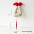 Christmas elf leg stakes in red and gold sequins with small bells for tree decor - Sequin Elf Legs