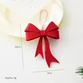 Fiocco di Natale in feltro rosso con cordino a spirale per decorazioni d'albero - Fiocco-B (Stile Rosso a Doppio Strato)