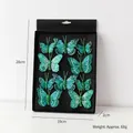 Set di 10 ornamenti a farfalla verde con glitter per decorazioni per alberi di Natale - 10 Pezzi/Scatola / Verde