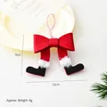 Fiocco natalizio con gambe di Babbo Natale in feltro rosso e stivali decorativi - Fiocco-D (Gambe di Babbo Natale Rosso)