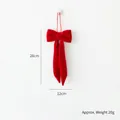 Red velvet Christmas bow pendant 28cm x 12cm decoration for holiday tree and home - 12cm / Red