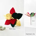 Fleur de Noël en velours rouge et vert avec touches dorées et largeur 30 cm - Style Velours Or Rouge Vert