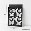 Set of 10 silver hollow glitter butterfly Christmas tree ornaments in display box - 10 Pcs/Box / Silver
