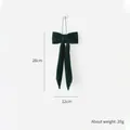 Dark green velvet decorative bow for Christmas tree, size 28cm x 12cm with hanging loop - 12cm / Dark Green