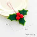 Christmas holly leaf pendant with green felt leaves and red berries 12cm x 9cm size - Holly Leaf (Green Three Leaves)