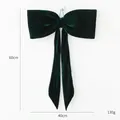 Dark green velvet Christmas bow decoration, 40x60cm large hanging ornament for festive decor - 40CM / Dark Green