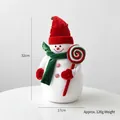 Pupazzo di neve natalizio in peluche con cappello rosso e bastoncino, 32x17cm, 126g - Pupazzo di Neve Lecca Lecca