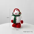 Pupazzo di neve natalizio in peluche con cappello rosso e sciarpa verde, 23cm - Pupazzo di Neve con Cuffie