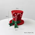 Cappello da pupazzo di neve rosso con fiocco verde e bastoncino di zucchero, peso 136g - Cappello di Bastone Piccolo