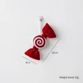 Addobbo natalizio a forma di caramella in velluto rosso con spirale bianca decorata - Caramella di Velluto 20cm