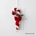 Decorazione natalizia a bastoncino di zucchero da 35 cm con fiocco di velluto rosso - Bastone di Velluto 35cm