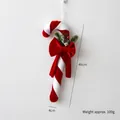 Decorazione a bastoncino di zucchero natalizio con strisce bianche e rosse - Bastone di Velluto 46cm