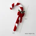 Grande decorazione bastoncino di zucchero 60cm con strisce rosse e bianche in velluto - Bastone di Velluto 60cm