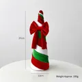 Cono natalizio a righe da 37cm con fiocco in velluto rosso per decoro di festa - Albero a Cono in Velluto 37cm
