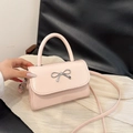 Elegante borsa rosa con fiocco argentato e tracolla regolabile per donne - Rosa