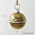 Retro gold metal Christmas bell with Merry Christmas cutout, 17cm diameter hanging ornament - Merry Christmas Cutout (24x17cm) / Golden Bronze Bell