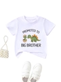 Vue détaillée du t-shirt en coton avec imprimé dinosaure et baskets pour enfants - 90cm / Blanc (D018)