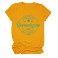 Detail of rolled cuffs and shamrock print on ginger yellow cotton blend t-shirt - Mustard Yellow