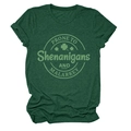 Detailed close-up of dark green t-shirt with vintage clover graphic and text design - Vintage Green