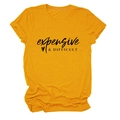 Detalle de camiseta de algodón amarillo con estampado negro expensive and difficult - S / Fuente Negra / Amarillo Mostaza
