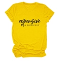 Close-up of heart and text print on bright yellow cotton t-shirt with rolled sleeves - S / Black Font / Yellow
