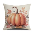 Fodera per cuscino autunnale con zucca e foglie di acero per decorazioni festive - Stile Zucca Arancione e Foglia d'Acero (YMF12-1)