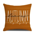 Funda de cojín otoñal naranja de lino con diseño Autumn Leaves para decoración - Estilo de Texto de Arte de Hojas de Otoño (YMF22-2)