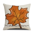 Herbst-Kissenbezug aus Leinen mit orangefarbenem Ahornblatt und Schriftzug - Ahornblatt Autumn Stil (YMF17-1)