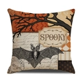 Funda de cojín vintage de Halloween con estampado de murciélago negro y Spooky - Estilo Murciélago Vintage(YMW5-4)