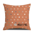 Fodera per cuscino autunnale con pois colorati, foglia e scritta Hello Fall - Stile Hello Fall a Pois e Foglia (YMF12-2)