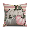 Linen pumpkin throw pillow cover with white, grey, and striped patterns for autumn decor - Ymf28-5 / 45*45cm (single Pillowcase)