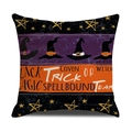 Halloween throw pillow cover featuring purple and orange witch hat and trick or treat design - Witch Hat Magic (YMW9-4) / Single Pillowcase